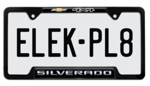Silverado 4x4 Open Black 2026 License Plate Frame