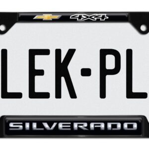 Silverado 4x4 Open Black 2026 License Plate Frame