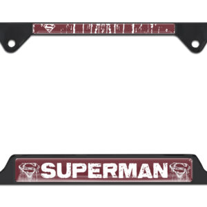 Superman Distressed Open Black 2026 License Plate Frame