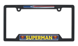 Superman Fly Open Corners Black 2026 License Plate Frame