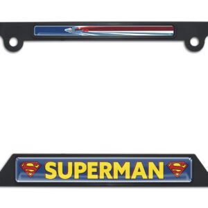 Superman Fly Open Corners Black 2026 License Plate Frame