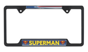 Superman Fly Open Corners Black 2026 License Plate Frame