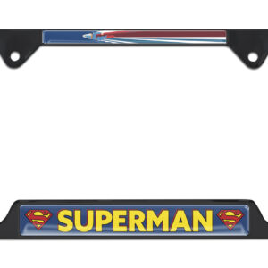 Superman Fly Open Corners Black 2026 License Plate Frame