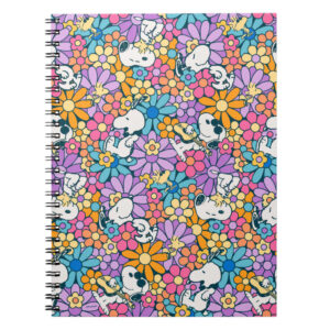 Snoopy And Woodstock Flower Pattern Notebook