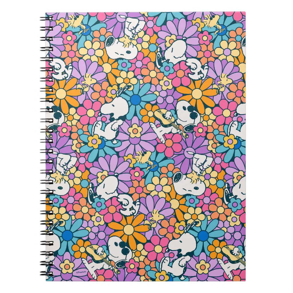 Snoopy And Woodstock Flower Pattern Notebook 1 Snoopy And Woodstock Flower Pattern Notebook