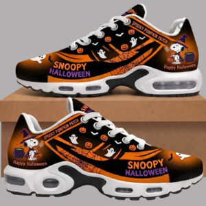 Snoopy Spooky Halloween Orange Pumpkin Patch Air Cushion Sneakers