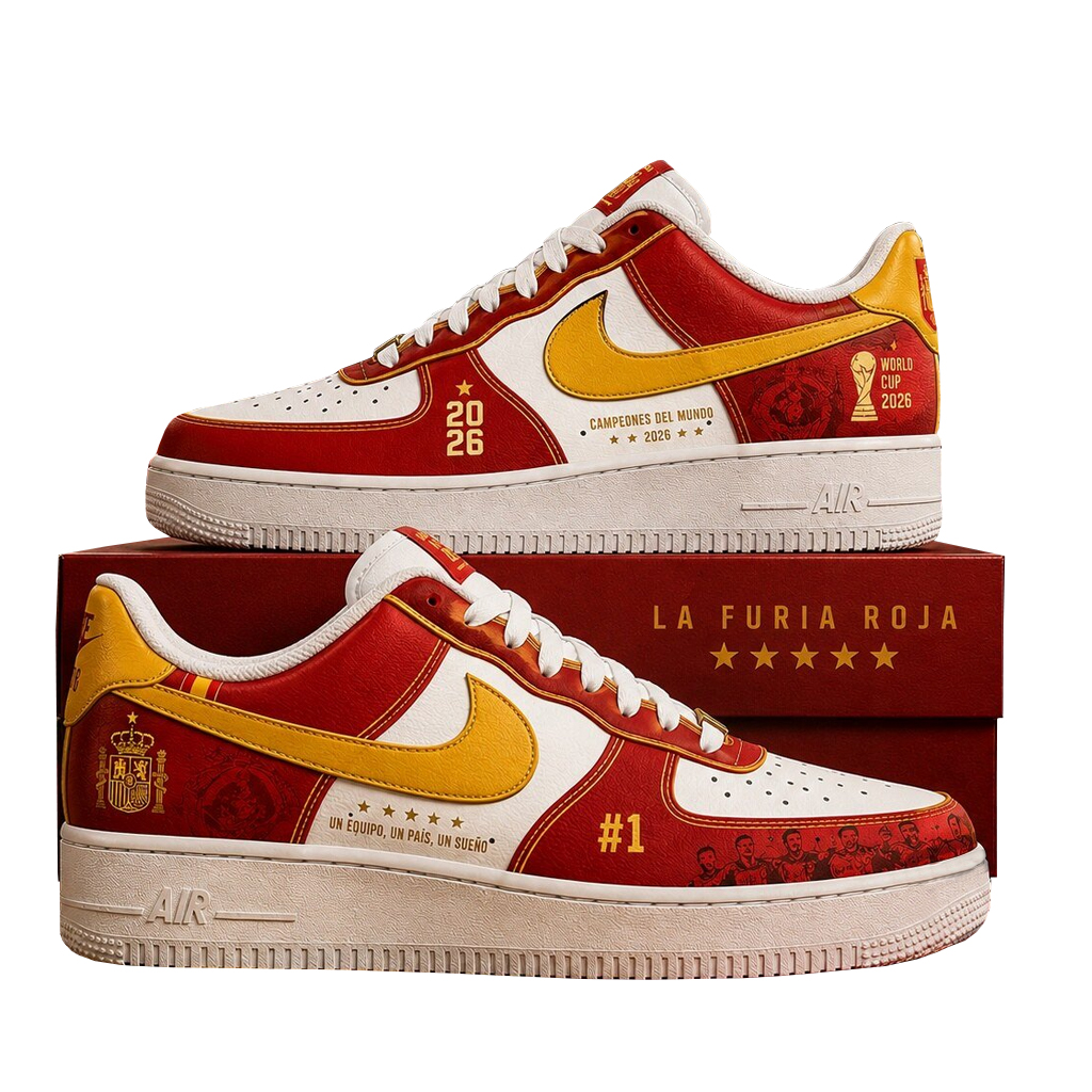 Spain 2026 World Cup Champions Air Force 1 Shoes Sneakers for Soccer Fans 3 Spain 2026 World Cup Champions Air Force 1 Shoes Sneakers for Soccer Fans