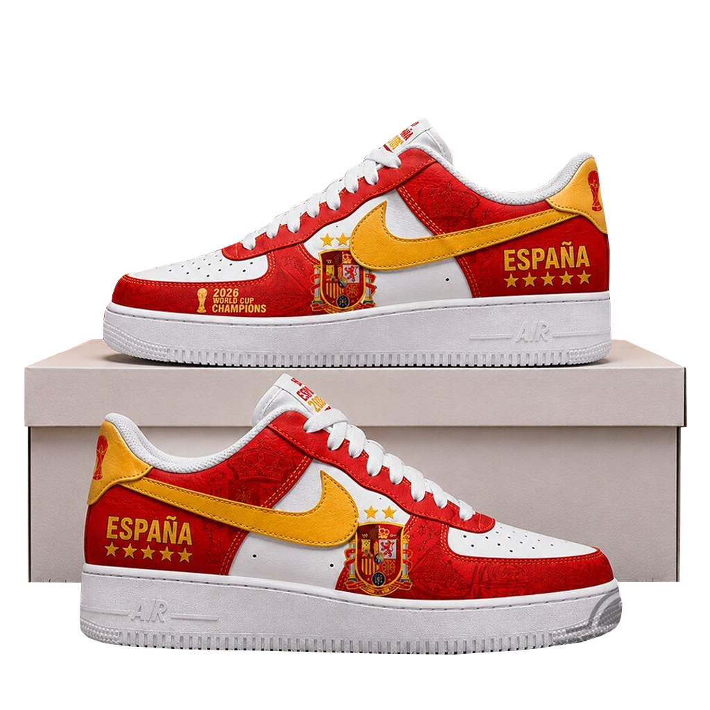 Spain 2026 World Cup Champions Air Force 1 Shoes Sneakers 1 Spain 2026 World Cup Champions Air Force 1 Shoes Sneakers