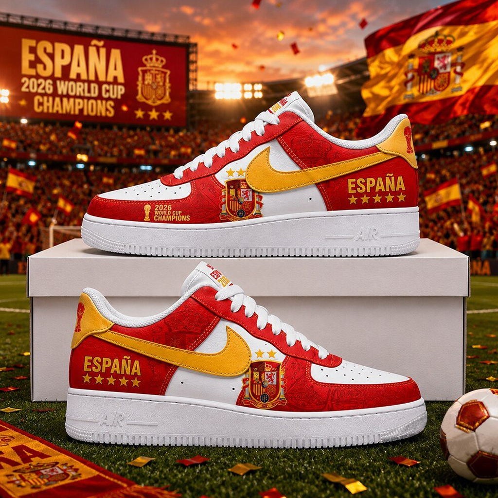 Spain 2026 World Cup Champions Air Force 1 Shoes Sneakers 2 Spain 2026 World Cup Champions Air Force 1 Shoes Sneakers - Image 2