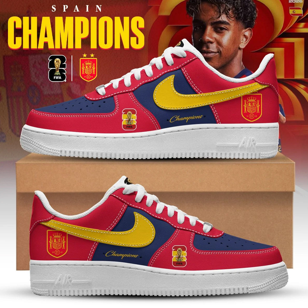 Spain World Cup 2026 Champions Air Force 1 Shoes Sneakers For Soccer Fans 2 Spain World Cup 2026 Champions Air Force 1 Shoes Sneakers For Soccer Fans - Image 2