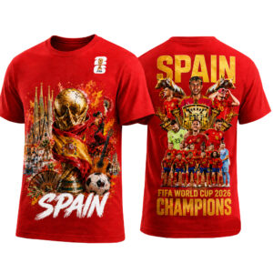 Spain World Cup 2026 Champions Graphic Shirt for Soccer Fans