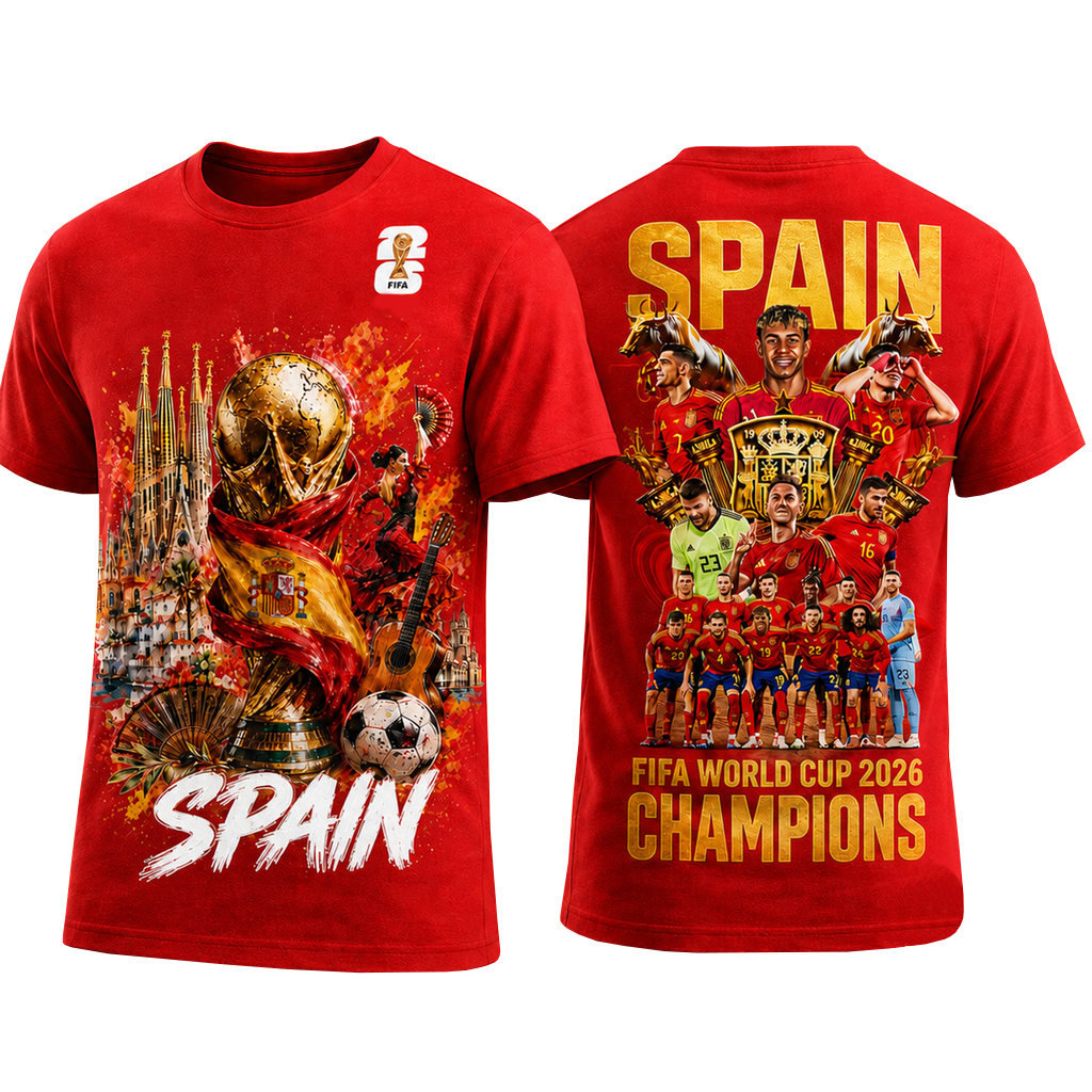 Spain World Cup 2026 Champions Graphic Shirt for Soccer Fans 1 Spain World Cup 2026 Champions Graphic Shirt for Soccer Fans