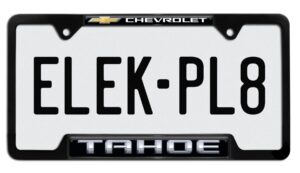 Tahoe Chevy Open Black 2026 License Plate Frame