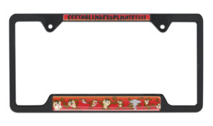 Tasmanian Devil Open Corners Black 2026 License Plate Frame