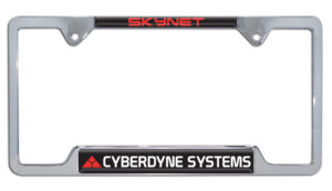 Terminator Cyberdyne Systems Skynet Shiny Open Corners 2026 License Plate Frame