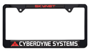 Terminator Cyberdyne Systems Skynet Shiny Black Standard Size 2026 License Plate Frame