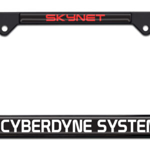 Terminator Cyberdyne Systems Skynet Shiny Black Standard Size 2026 License Plate Frame