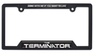 Terminator "Come with Me" Black Open Corners 2026 License Plate Frame