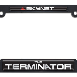 Terminator Skynet Shiny Black Open Corner 2026 License Plate Frame