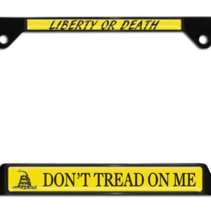 Don't Tread on Me Black Open 2026 License Plate Frame