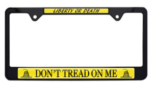 Don't Tread On Me Black 2026 License Plate Frame