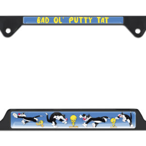 Tweety Bird And Sylvester Open Corner Black 2026 License Plate Frame