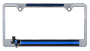 Texas Blue Ribbon Police Flag 2026 License Plate Frame