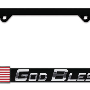 God Bless America Flag Black 2026 License Plate Frame