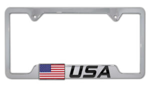 USA American Flag Open Corners 2026 License Plate Frame