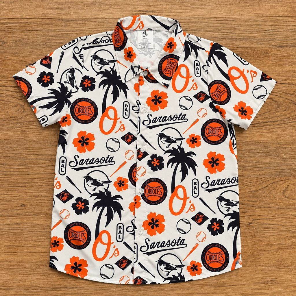 Unisex Baltimore Orioles Sarasota 2026 Hawaiian Shirt for Baseball Fans 2 Unisex Baltimore Orioles Sarasota 2026 Hawaiian Shirt for Baseball Fans - Image 2