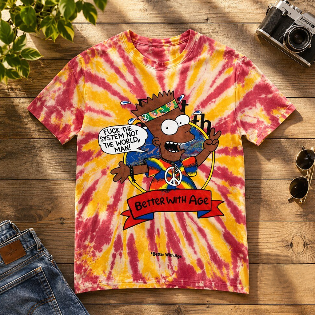 Unisex Bruno Mars Bart Simpson Better With Age Better Tie Dye 2026 Graphic Shirt for Music Fans 2 Unisex Bruno Mars Bart Simpson Better With Age Better Tie Dye 2026 Graphic Shirt for Music Fans - Image 2