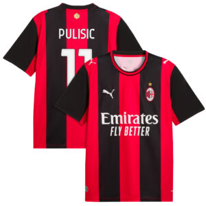 Unisex Christian Pulisic AC Milan 2026-2027 Home Match Soccer Jersey for Soccer Fans