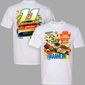 Unisex Denny Hamlin Number 11 King's Hawaiian Pocono Minions and Monsters Graphic Shirt for NASCAR Fans