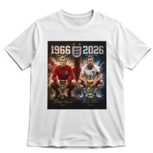 Unisex England 1966-2026 Global Soccer Event Graphic Shirt for Soccer Fans