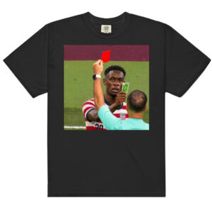 Unisex Folarin Balogun USMNT Reversing Red Card Referee Meme Graphic Shirt for Soccer Fans