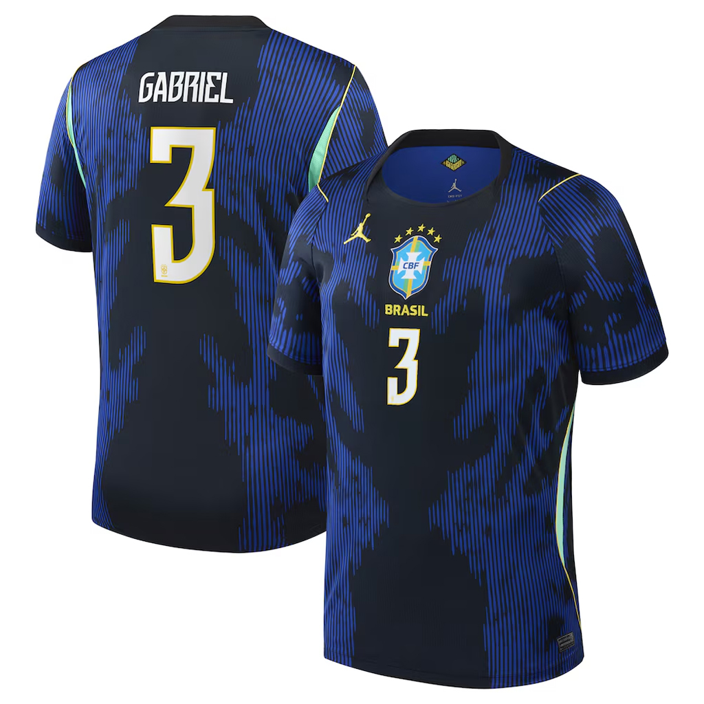 Unisex Gabriel Magalhães Brazil National Team 2026 Away Stadium Soccer Jersey for Soccer Fans 1 Unisex Gabriel Magalhães Brazil National Team 2026 Away Stadium Soccer Jersey for Soccer Fans