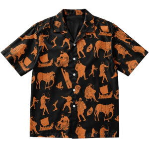 Unisex Greek Myth Comix Odysseus Figure Pottery Hawaiian Shirt 2026 for Mythology Fans