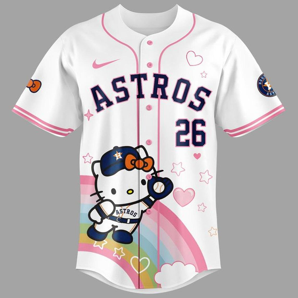 Unisex Houston Astros x Hello Kitty Night 2026 Baseball Jersey for Baseball Fans 2 Unisex Houston Astros x Hello Kitty Night 2026 Baseball Jersey for Baseball Fans - Image 2