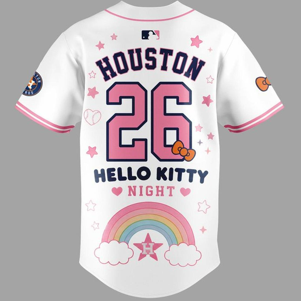 Unisex Houston Astros x Hello Kitty Night 2026 Baseball Jersey for Baseball Fans 3 Unisex Houston Astros x Hello Kitty Night 2026 Baseball Jersey for Baseball Fans - Image 3