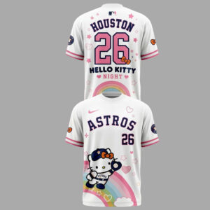 Unisex Houston Astros x Hello Kitty Night 2026 Graphic Shirt for Baseball Fans