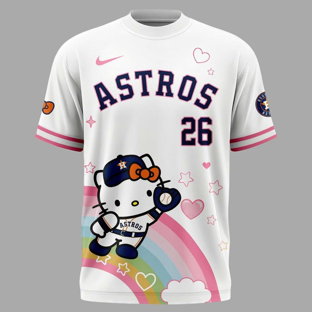 Unisex Houston Astros x Hello Kitty Night 2026 Graphic Shirt for Baseball Fans 2 Unisex Houston Astros x Hello Kitty Night 2026 Graphic Shirt for Baseball Fans - Image 2