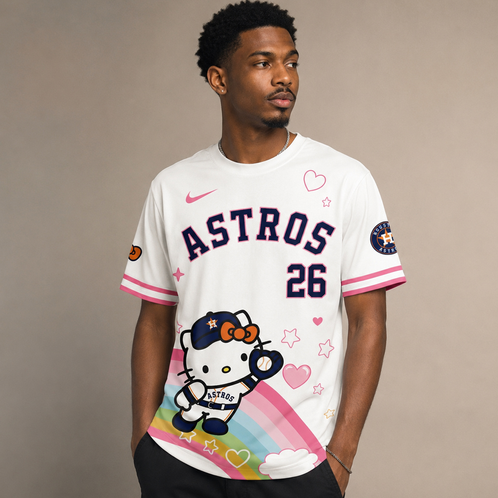 Unisex Houston Astros x Hello Kitty Night 2026 Graphic Shirt for Baseball Fans 4 Unisex Houston Astros x Hello Kitty Night 2026 Graphic Shirt for Baseball Fans - Image 4