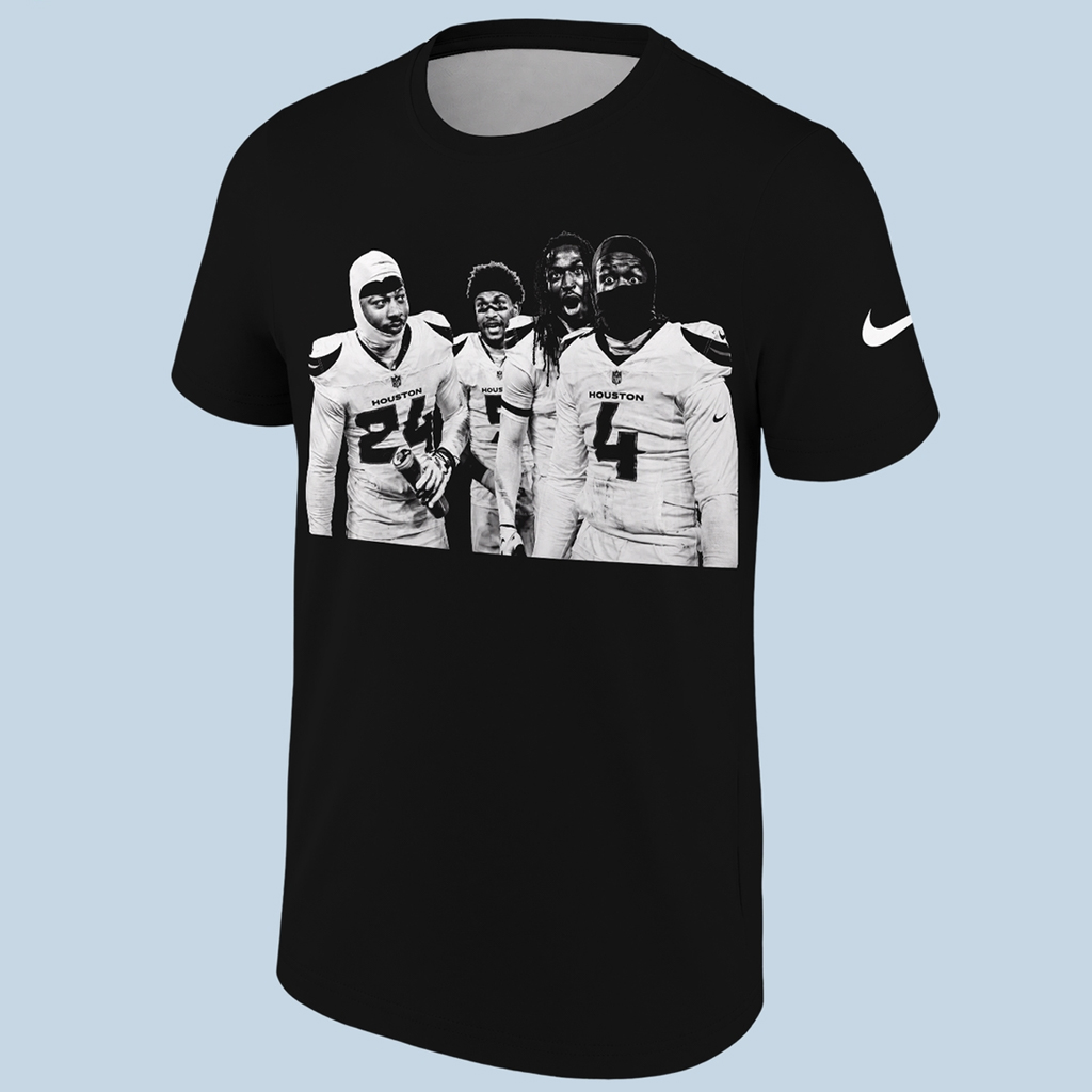 Unisex Houston Texans Jalen Pitre Calen Bullock Kamari Lassiter Derek Stingley Jr Signature 2026 Graphic Shirt for Football Fans 2 Unisex Houston Texans Jalen Pitre Calen Bullock Kamari Lassiter Derek Stingley Jr Signature 2026 Graphic Shirt for Football Fans - Image 2