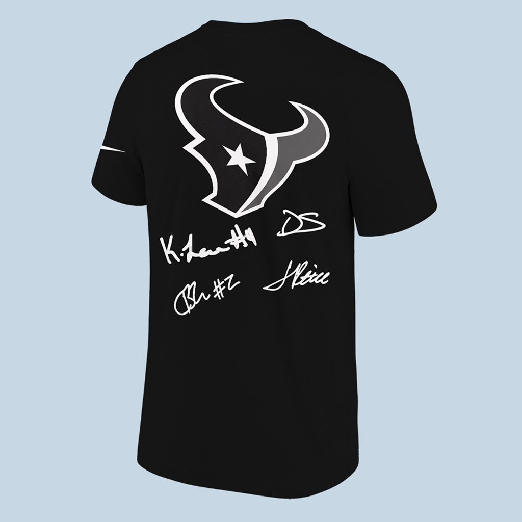 Unisex Houston Texans Jalen Pitre Calen Bullock Kamari Lassiter Derek Stingley Jr Signature 2026 Graphic Shirt for Football Fans 3 Unisex Houston Texans Jalen Pitre Calen Bullock Kamari Lassiter Derek Stingley Jr Signature 2026 Graphic Shirt for Football Fans - Image 3