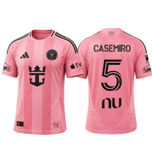Unisex Inter Miami 2026 Casemiro Number 5 Home Soccer Jersey for Soccer Fans