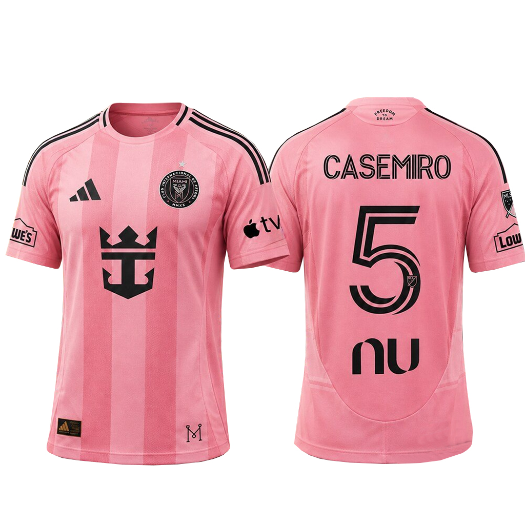 Unisex Inter Miami 2026 Casemiro Number 5 Home Soccer Jersey for Soccer Fans 1 Unisex Inter Miami 2026 Casemiro Number 5 Home Soccer Jersey for Soccer Fans