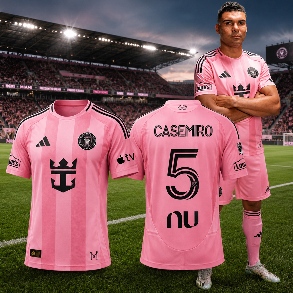 Unisex Inter Miami 2026 Casemiro Number 5 Home Soccer Jersey for Soccer Fans 2 Unisex Inter Miami 2026 Casemiro Number 5 Home Soccer Jersey for Soccer Fans - Image 2