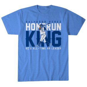Unisex Kansas City Royals Salvador Perez Kansas City All-Time Home Run King Graphic Shirt for Baseball Fans