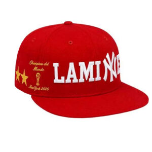 Unisex Lamine Yamal New York Yankees Red World Cup 2026 Champions Graphic Hat for Soccer Fans