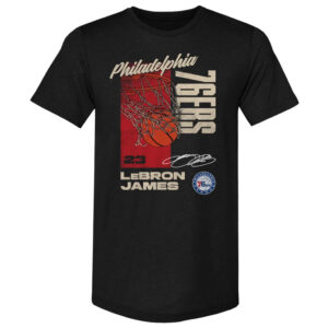 Unisex LeBron James Philadelphia 76ers All Net Graphic Shirt for Basketball Fans